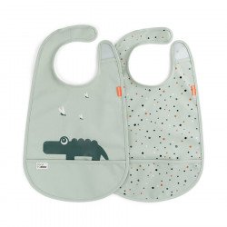 Pack 2 Baberos Impermeables Croco Verde