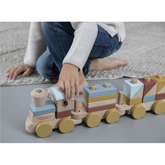 Tren Madera Bloques Apilables Nature Colores Tren Madera Bloques Apilables Nature Colores