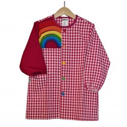 Babi con Cuello Redondo y Botones Arcoiris Rosa