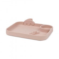 Plato Silicona Peekaboo Compartimentos Rosa