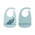 Pack 2 Baberos Silicona Peekaboo con Bolsillo Azul Elphee