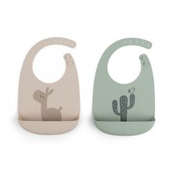 Pack 2 Baberos Silicona Peekaboo con Bolsillo Lalee