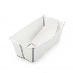 Bañera Flexi Bath Blanco Gris Con Soporte Recién Nacido Stokke