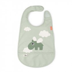 Babero con Bolsillo Y Velcro Happy Clouds Verde