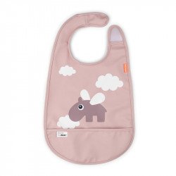 Babero con Bolsillo Y Velcro Happy Clouds Rosa