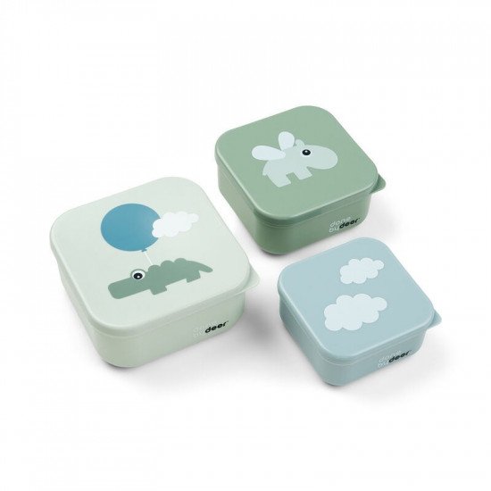 Set 3 Cajas de Almuerzo Happy Clouds Verde