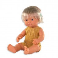 Muñeca Implante Coclear 38 cm Pelele Mostaza Muñeca Implante Coclear 38 cm Pelele Mostaza