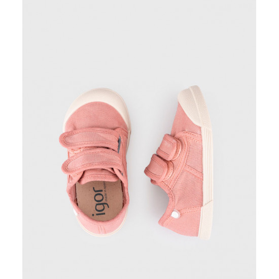 Zapatillas Lona Igor Velcro Rosa