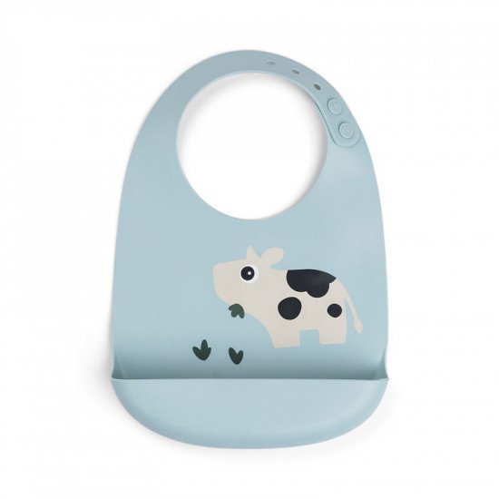 Babero Silicona con Bolsillo Dotti Azul