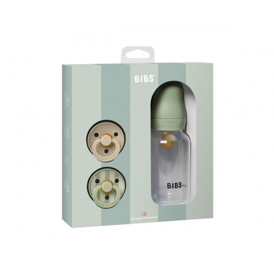 Set Regalo Bibs BIberón y Chupetes Sage Set Regalo Bibs BIberón y Chupetes Sage