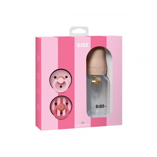 Set Regalo Bibs Biberón y Chupetes Rosa Set Regalo Bibs Biberón y Chupetes Rosa