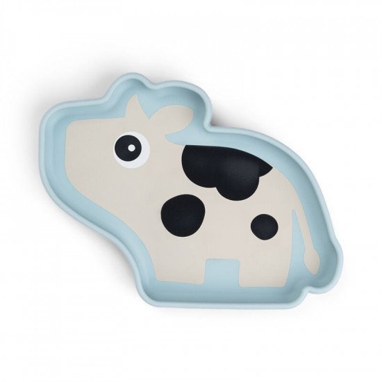 Plato Silicona con Ventosa Stick and Stay Dotti Azul Plato Silicona con Ventosa Stick and Stay Dotti Azul