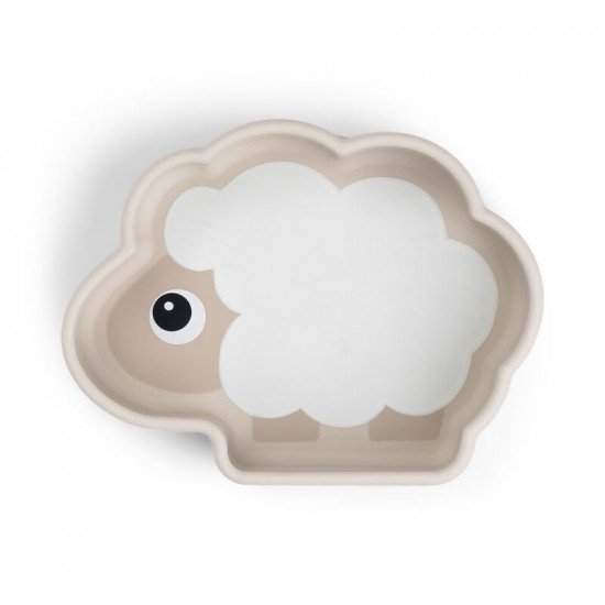 Plato Silicona con Ventosa Stick and Stay Sheepy Sand