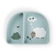 Plato Silicona con Ventosa Stick and Stay Tiny Farm Azul