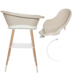 Bañera Sense Led Beige Soporte Madera