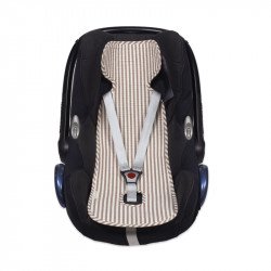 Colchoneta Ventilada Silla Coche Praliné Rayas Moka