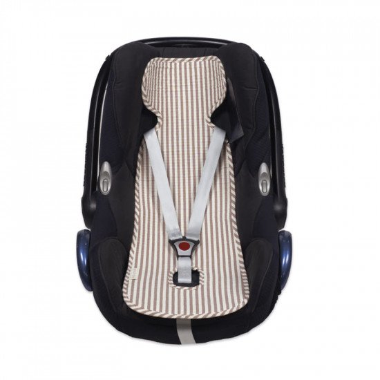 Colchoneta Ventilada Silla Coche Praliné Rayas Moka