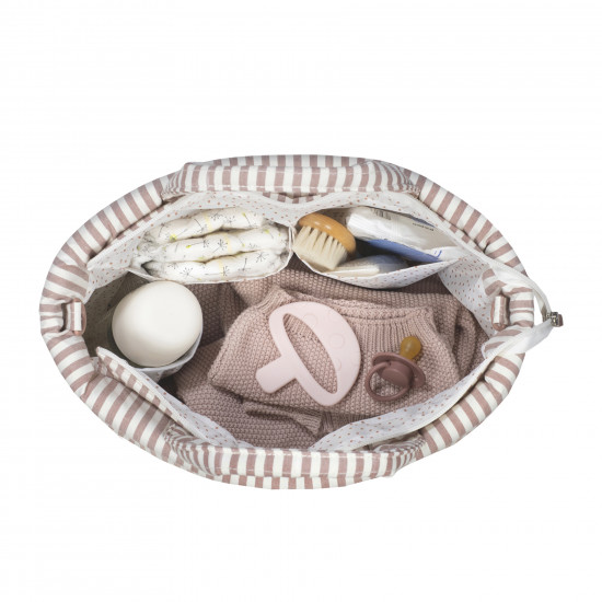 Bolso Canastilla Praliné Rayas Moka