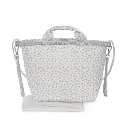 Bolso Canastilla Little Bloom Flor Gris