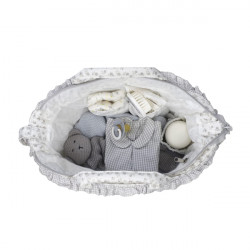 Bolso Canastilla Little Bloom Flor Gris