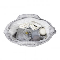 Bolso Canastilla Little Bloom Vichy Gris