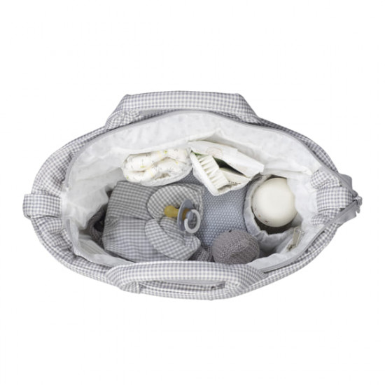 Bolso Canastilla Little Bloom Vichy Gris