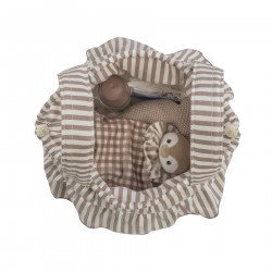 Bolso Bucket Praliné Rayas Moka