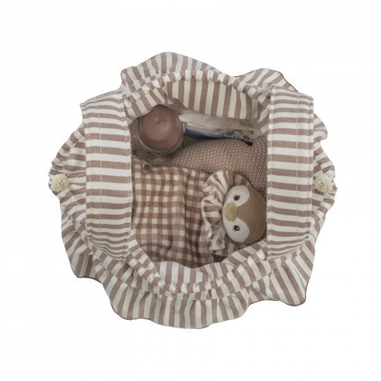 Bolso Bucket Praliné Rayas Moka