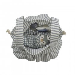 Bolso Bucket Praliné Rayas Matcha