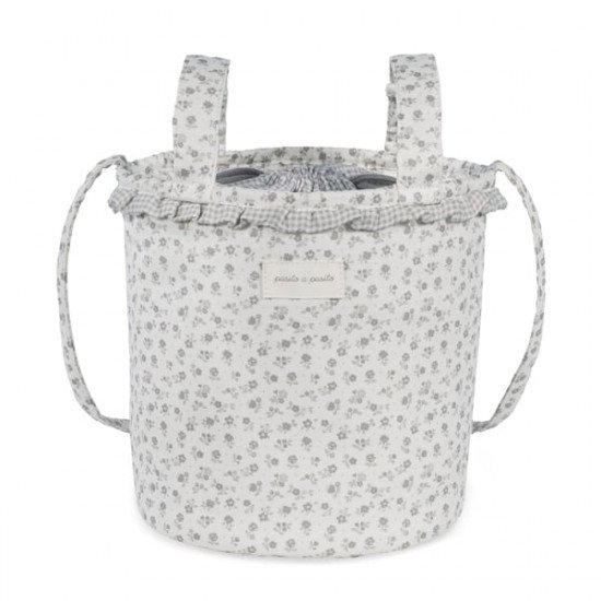 Bolso Bucket Little Bloom Flor Gris