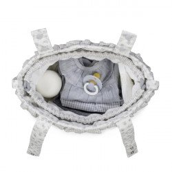 Bolso Bucket Little Bloom Flor Gris