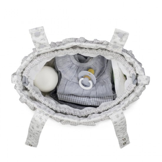 Bolso Bucket Little Bloom Flor Gris