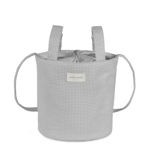 Bolso Bucket Little Bloom Vichy Gris
