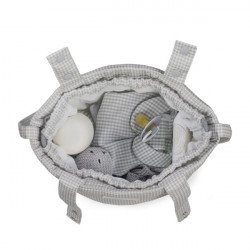 Bolso Bucket Little Bloom Vichy Gris