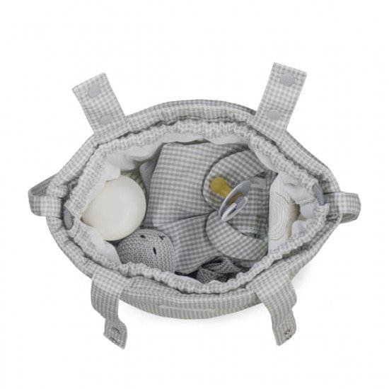 Bolso Bucket Little Bloom Vichy Gris