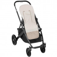 Colchoneta Silla Estrecha Linaza Vichy Beige