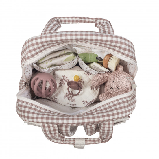 Mochila Maternal Praliné Vichy Moka