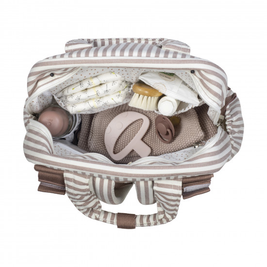Mochila Maternal Praliné Rayas Moka