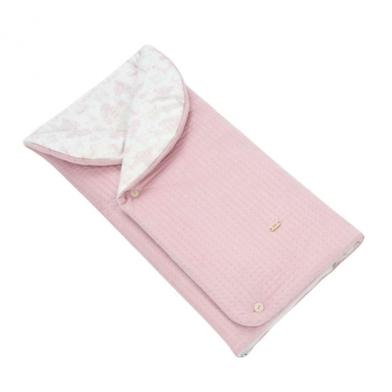 Saco Capazo Nana Solapas Toile Rosa Tiza