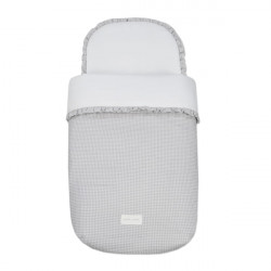 Saco Capazo Little Bloom Vichy Gris