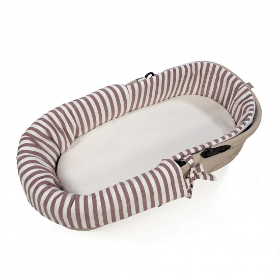 Funda Capazo Dual y Bajera Ajustable Cherry Rayas Funda Capazo Dual y Bajera Ajustable Cherry Rayas