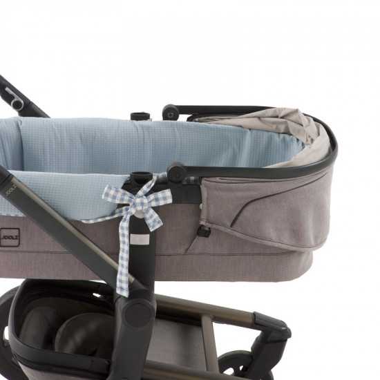 Funda Capazo Dual Reversible Vichy Azul