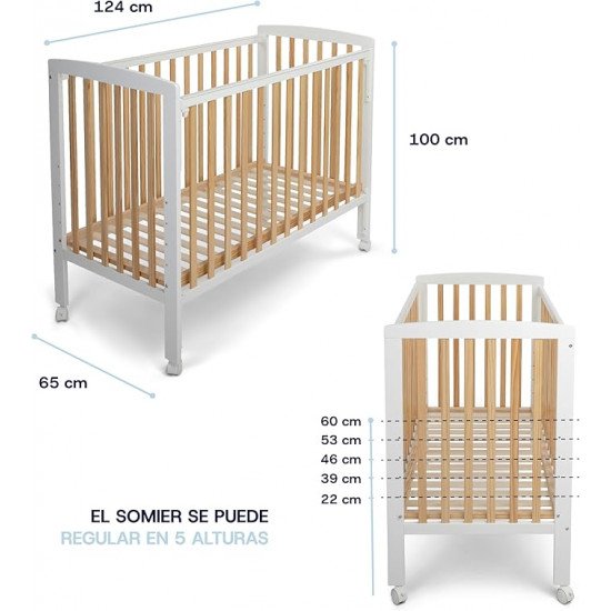 Cuna Verona Blanco Natural 120 x 60 cm