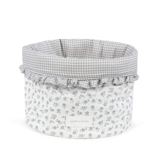 Cesta Organizadora Little Bloom Flor Gris