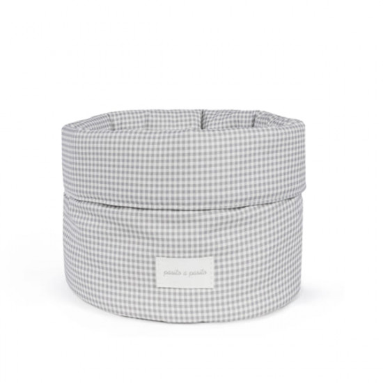 Cesta Organizadora Little Bloom Vichy Gris