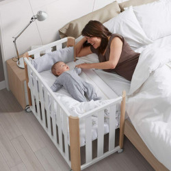 Minicuna Colecho Doco Sleeping 90 x 50 Blanco  Natural con colchón