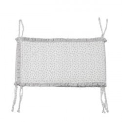 Protector Cuna 3D Transpirable 120 x 60 Little Bloom Flor Gris