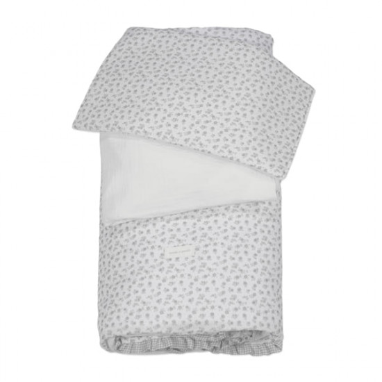 Nórdico Little Bloom Flor Gris Cuna 120 x 60 cm Nórdico Little Bloom Flor Gris Cuna 120 x 60 cm