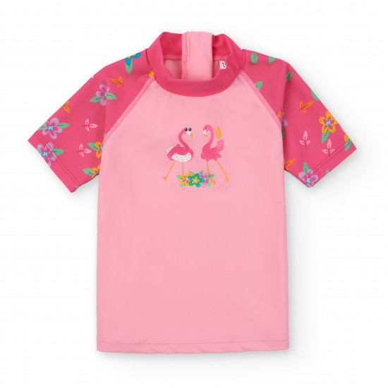 Camiseta Protección Solar Manga Corta  Flamencos