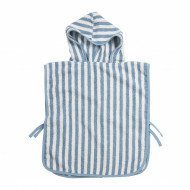 Poncho Playa Rayas Azul De 1 a 3 Años